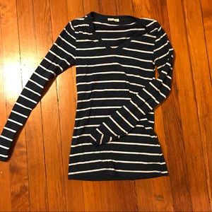 Blue and white striped shirt